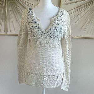 ANTONIO MELANI Long Sleeved Crochet Shirt Size Medium